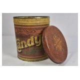 Holiday Winter Scene Metal Milk Can Style Container with Lid Decorative Tin