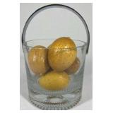Modern Clear Glass Ice Bucket Style Bowl Thick Base Serving Dish