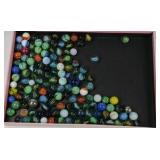 Lot of Glass Marbles Mixed Colors Swirl Cat Eye Shooter Size Assortment