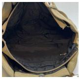 Khaki Canvas Shoulder Bag Large Tote Style Handbag Dual Strap