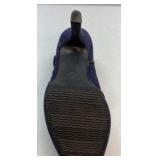 Mossimo Blue Peep Toe Heels Fabric Rosette Ankle Bootie Pumps Size 8.5