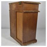 Wood Jewelry Armoire Cabinet Mirror Top Drawers Floral Glass Door Necklace Storage