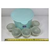 Tupperware Servalier Bowls Set with Lids Harvest Gold and Large Storage Container