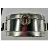 Harley Davidson Metal Lunch Box Style Container with Shoulder Strap Vintage Motorcycle Logo