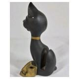 Lot of 2 Black Cat Figurines Mid Century Style Ceramic Cat Pair
