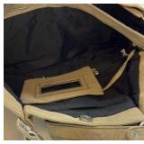 Khaki Canvas Shoulder Bag Large Tote Style Handbag Dual Strap