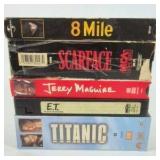 VHS Movie Lot 8 Mile Scarface Jerry Maguire ET Titanic Films