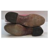 Justin Red Leather Western Cowboy Boots USA Made Pull On Size 8 C