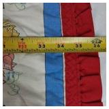 Country Floral Teddy Bear Valance Curtain Ruffle Trim Cottage Kitchen Decor