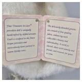 Fine Porcelain Treasures In Lace Doll Blonde Hair White Outfit Fur Coat Rose Collectible