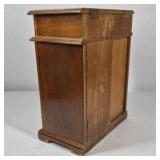 Wood Jewelry Armoire Cabinet Mirror Top Drawers Floral Glass Door Necklace Storage