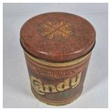 Holiday Winter Scene Metal Milk Can Style Container with Lid Decorative Tin