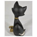 Lot of 2 Black Cat Figurines Mid Century Style Ceramic Cat Pair