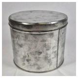 Holiday Winter Scene Metal Milk Can Style Container with Lid Decorative Tin