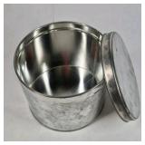 Holiday Winter Scene Metal Milk Can Style Container with Lid Decorative Tin