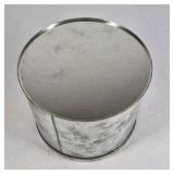 Holiday Winter Scene Metal Milk Can Style Container with Lid Decorative Tin