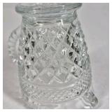 Clear Glass Vase Dish and Creamer Set Pressed Glass Table Decor Collection