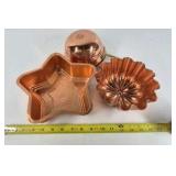 Copper Baking Molds Star and Fluted Pans Decorative Kitchen Bakeware Set