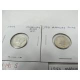 10 - 1940's Mercury Dimes