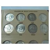 Forty 1948 - 1963 Franklin Half Dollars in Full Book