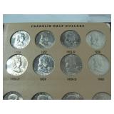 Forty 1948 - 1963 Franklin Half Dollars in Full Book