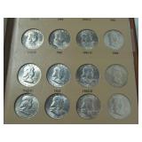 Forty 1948 - 1963 Franklin Half Dollars in Full Book