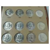 Forty 1948 - 1963 Franklin Half Dollars in Full Book