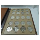 Forty 1948 - 1963 Franklin Half Dollars in Full Book