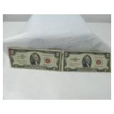 2 - 1963 Two Dollar Red Seal Notes