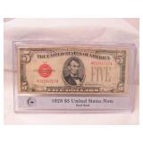 1928E Five Dollar Red Seal Note
