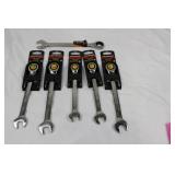 GearWrench Ratcheting Wrench Set - 5/8 in, 11/16 in, 14MM, 15MM, 17MM (6-Piece)
