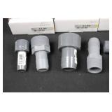 Assorted PVC Pipe Fittings - Elbows, Tees, Couplings & Adapters 1/2 to 2 in