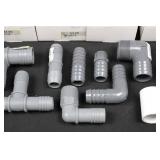 Assorted PVC Pipe Fittings - Elbows, Tees, Couplings & Adapters 1/2 to 2 in