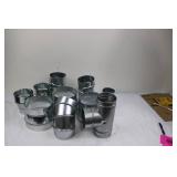 Selkirk GV Series Galvanized Vent Duct Fittings - 8in-7in & 5in-4in Reducers, 90deg Elbows 26ga