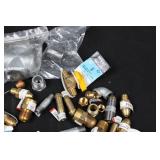 Assorted Brass Gas Fittings & Valves - 1/4 Turn, Flare & NPT Adapters