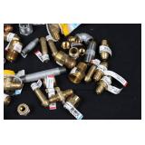 Assorted Brass Gas Fittings & Valves - 1/4 Turn, Flare & NPT Adapters