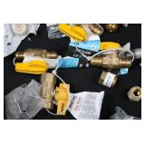 Assorted Brass Gas Fittings & Valves - 1/4 Turn, Flare & NPT Adapters