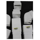 Assorted White Plastic Box End Caps & Corner Brackets - Enclosure Hardware