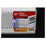 TRUaire 18-Inch Floor Diffuser - 3-Way Air Deflection, White Paintable Surface (new)