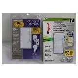 Lutron C-L Digital Dimmer MACL-153MH-WH & Legrand Wide Slide Dimmer (Lot of 2)