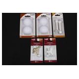 National Hardware Door Stops (Lot of 6) White Finish - Hinge Pin & Soft Wall Stops