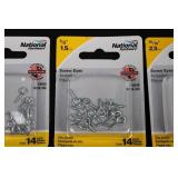 National Hardware Assorted Screw Eyes, Hooks & Cup Hooks - Zinc Plated (WeatherGuard) - Mixed Packs