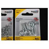 National Hardware Assorted Screw Eyes, Hooks & Cup Hooks - Zinc Plated (WeatherGuard) - Mixed Packs
