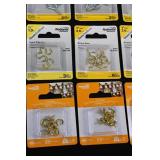 National Hardware Assorted Hooks & Eyes, Cup Hooks, Ceiling Hooks, Screw Eyes (Brass & Zinc, 23 piece)