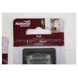 National Hardware Cabinet Pulls 5-3/4 in Black & 6-1/2 in Brass (Lot of 8)