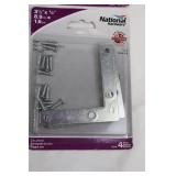 National Hardware Corner Braces Zinc Plated Assorted Sizes - 3-1/2 x 5/8 in & 3 x 3/4 in (4 Pcs)