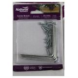 National Hardware Corner Braces Zinc Plated Assorted Sizes - 3-1/2 x 5/8 in & 3 x 3/4 in (4 Pcs)