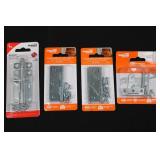 National Hardware Barrel Bolt, Narrow Hinges Non-Removable Pin & Light T Hinges (Lot of 4)
