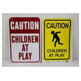 Hillman & Hy-Ko Caution Children At Play Signs (Lot of 2)