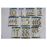 Hillman 4-Inch Solid Brass Numeral Set 0-9 (Lot of 22)